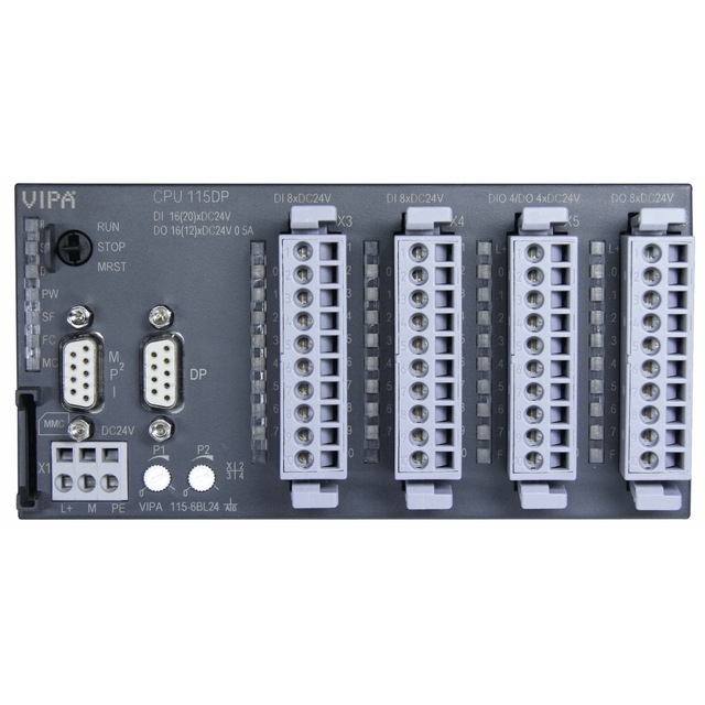 德國VIPA中央處理器115-6BL24-CPU115、32KB，16DI，12DO，4DIO，50KHZ PWM，PROFIBUS-DP